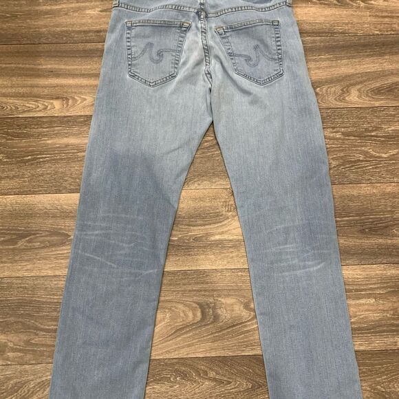 AG Adriano Goldschmied The Natalie Slim Straight Chambray Denim Jeans Size 28 - Picture 4 of 5